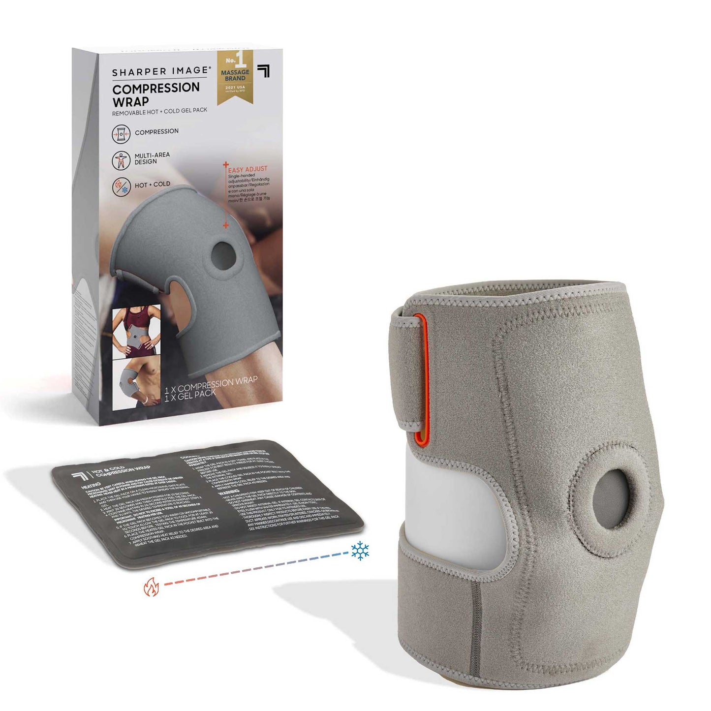 Sharper Image kompresjonsbandasje med varme og kulde